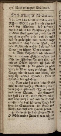 Nach erlangter Absolution. - Communion-Lieder.