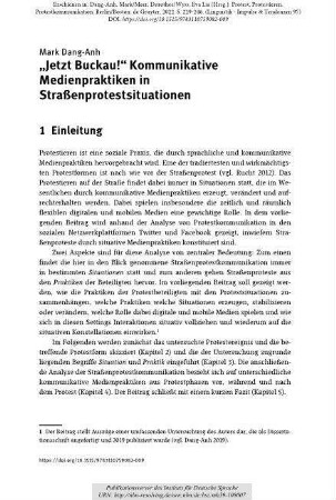 „Jetzt Buckau!" Kommunikative Medienpraktiken in Straßenprotestsituationen