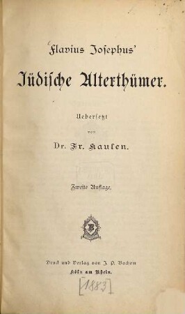 Flavius Josephus' Jüdische Alterthümer