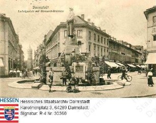 Darmstadt, Ludwigsplatz mit Bismarckbrunnen