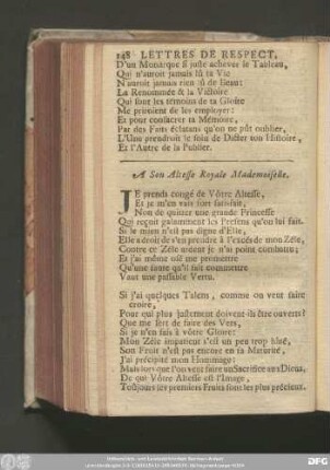 A Son Altesse Royale Mademoiselle.