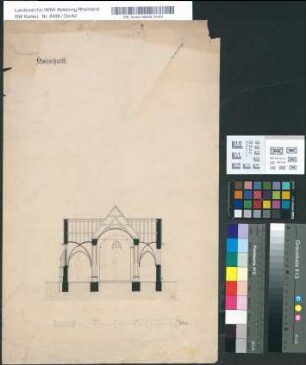 Querschnitt [der kath. Kirche zu Gustorf]. [Aug. Rincklake].