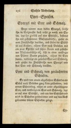 Eyer-Speisen.