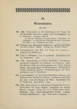 III. Holzschnitte