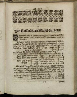 I. Von Einländischen Wechsel-Bluhmen.