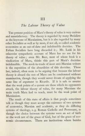 III The Labour Theory of Value