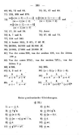 Rein-quadratische Gleichungen. (§ 32)