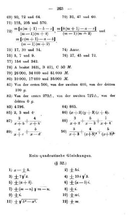 Rein-quadratische Gleichungen. (§ 32)