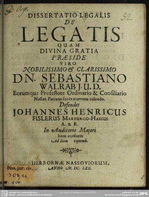 Dissertatio de legatis