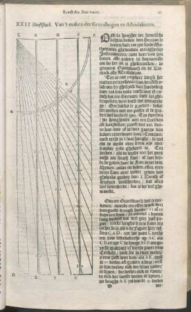 XXII Hooftstuck. Van't maken der Graedbogen en Astrolabiums.