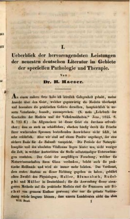 Archiv für die gesammte Medicin. 8, 8. 1846