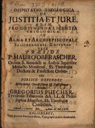 Disputatio theologica de iustitia et iure