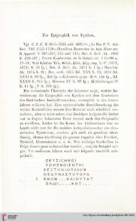 6: Zur Epigraphik von Kyzikos, [1]