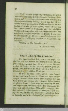 Ueber "Lacerta crocea"