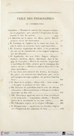 Table des paragraphes de l'introduction