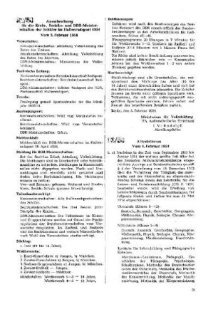 Ausschreibung für die Kreis-, Bezirks- und DDR-Meisterschaften der Schüler im Hallenradsport 1954 : 32/54 vom 5. Februar 1954