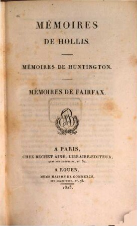 Mémoires de Hollis