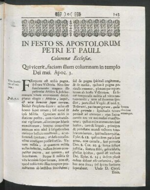 In Festo SS. Apostolorum Petri Et Pauli