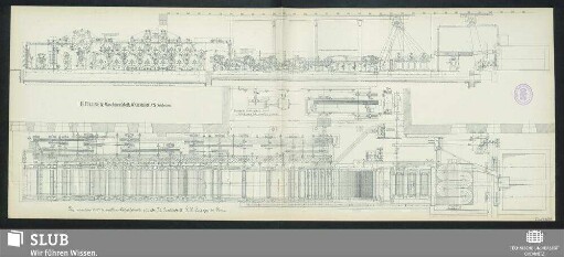 Zchg. 13895. Papiermaschine 2200mm beschnittene Arbeitsbreite für die Tit. Gesellschaft P. W. Sergejew in Pensa