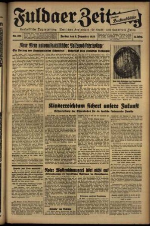 Ausgabe vom Freitag, den 03. Dezember 1937.