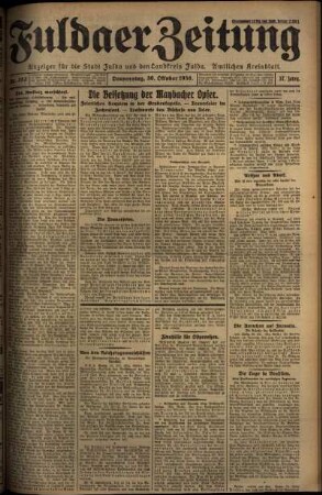 Ausgabe vom Donnerstag, den 30. Oktober 1930.
