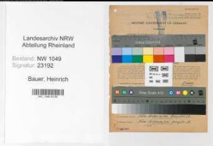 Entnazifizierung Heinrich Bauer , geb. 09.05.1897 (Lokfuehrer)