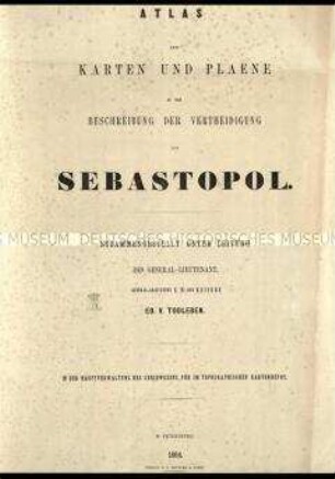 Atlas zur Verteidigung von Sebastopol während der Belagerung im Krimkrieg 1854/55