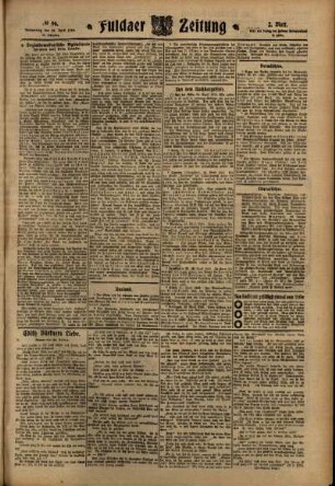 Zweite Ausgabe vom Donnerstag, den 28. April 1910.