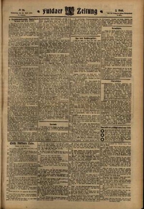 Zweite Ausgabe vom Donnerstag, den 28. April 1910.