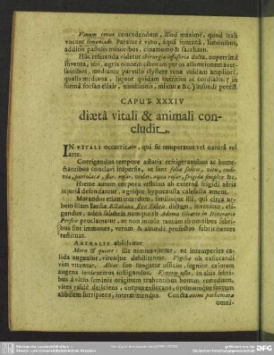 Caput XXXIV. diaeta vitali & animali concludit