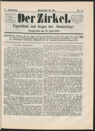 Nr. 8. Ausgegeben am 15. April 1875.
