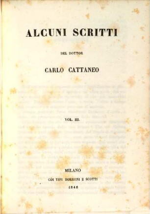 Alcuni scritti del dottor Carlo Cattaneo, 3