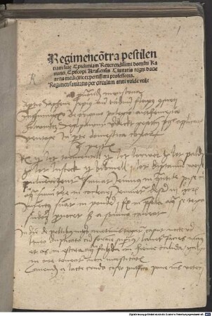 Regimen contra pestilentiam
