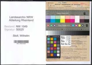 Entnazifizierung Wilhelm Stoll , geb. 05.11.1895 (Architekt)