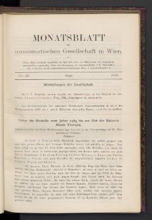 Nr. 23. Juni 1885