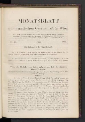 Nr. 23. Juni 1885