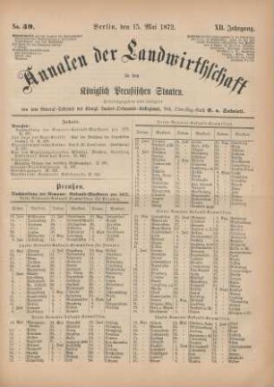 No. 39. Berlin, den 15. Mai 1872. XII. Jahrgang.