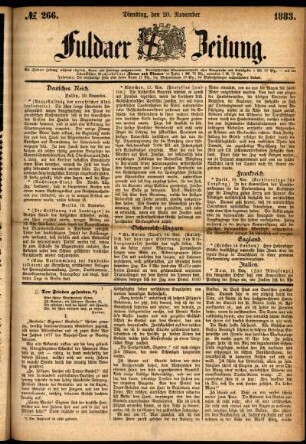 Ausgabe vom Dienstag, den 20. November 1883.