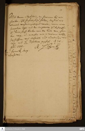 Brief von August Hermann Francke an Daniel Christian Francke.