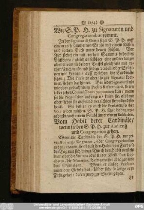 Vom Habit derer Cardinäle, wenn sie bey S. P. H. zur Audientz und Congegration gehen.