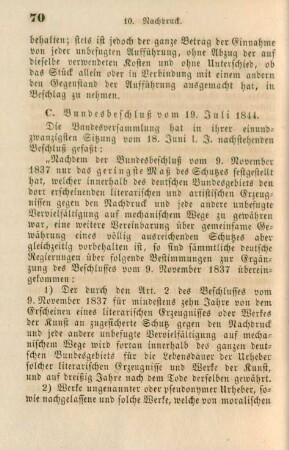 C. Bundesbeschluß vom 19. Juli 1844