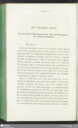 Dix-neuvième leçon. Les travaux scientifiques de M. Élie de Beaumont - Le réseau pentagonal
