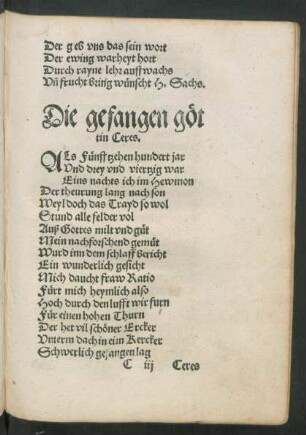 Die gefangen göttin Ceres.