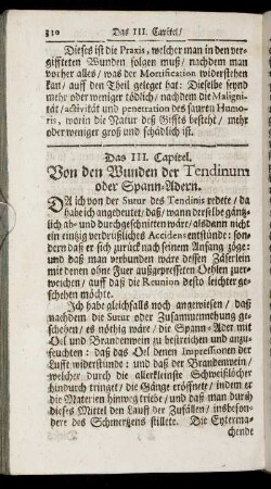 Das III. Capitel. Von den Wunden der Tendinum oder Spann-Adern.