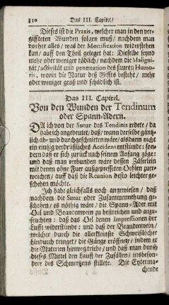 Das III. Capitel. Von den Wunden der Tendinum oder Spann-Adern.
