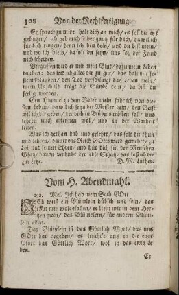 Vom H. Abendmahl. - Vom Hauß- und Ehe-Stande.