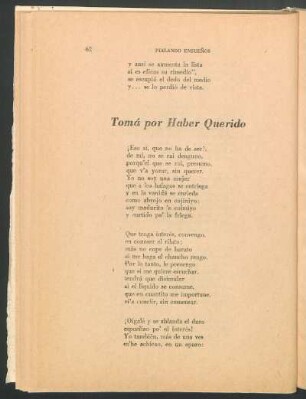 Tomá por Haber Querido