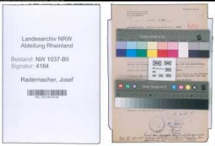 Entnazifizierung Josef Radermacher , geb. 14.10.1902 (Verw.Beamter)