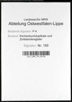 Zivilstandsregister der Stadt Kamen (T 1811). (Gemeinde: Kamen, Kreis Unna)