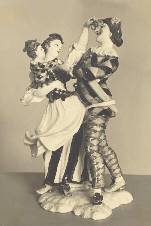Harlekin und Columbine (Harlekin mit Frau und Kind tanzend)